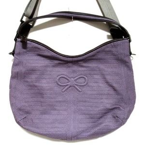 ANYA HINDMARCH 2WAY Ribbon Shoulder Bag with Tassel Charm, Purple, Women's
